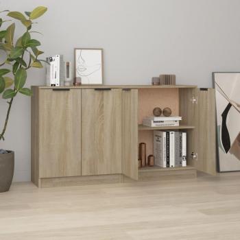 Aparador Sonoma Roble 60x30x70 cm Madera Multicapa 2 Piezas
