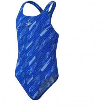 Bañador de niña de natación Speedo Hyperboom Allover Medalist