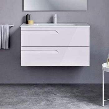 ROYO Vitale Mueble+Lavabo 2 Cajones F-46 Blanco Brillo - Medida: 100 CMS