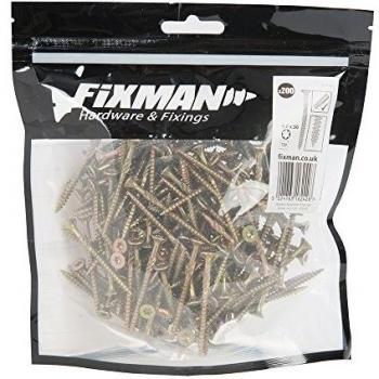 Tornillos dorados para madera Fixman 4 x 50 mm, 200 pzas, autoperforantes TORX