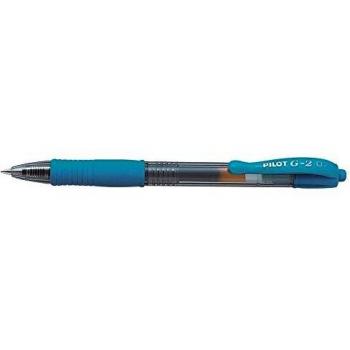Bolígrafo retráctil de gel Pilot G-2 07, azul cielo, tinta suave