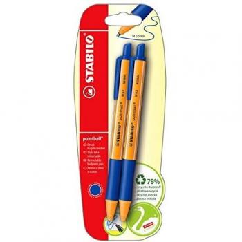 Stabilo bolígrafo Pointball blister 2 ud azul