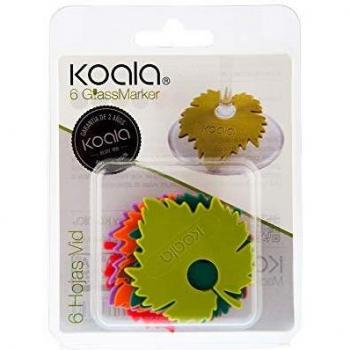 Koala Cup Identifier Set - 6 Pieces, Plastic, Multicolor, 5.5 cm