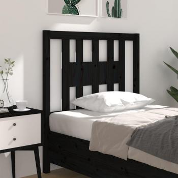 Cabecero para cama negra 106x4x100 cm madera maciza de pino