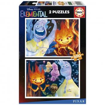 Puzzle 2x100 Piezas Elemental Pixar de Educa