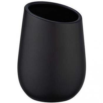Vaso de Cerámica para Cepillos de Dientes Badi - Negro - Ø 8 x H 11 cm