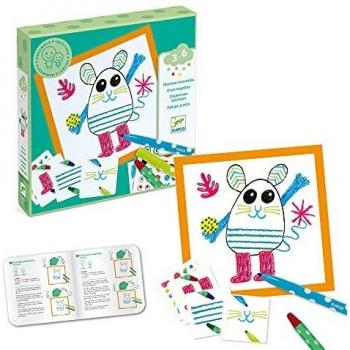 Djeco- Dibujos para Colorear Los Animales Divertidos Formas y Colores