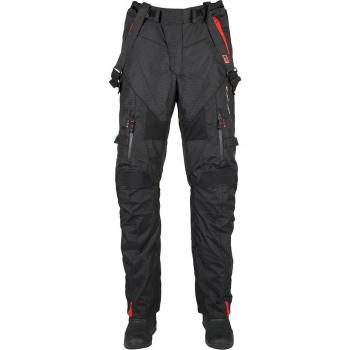 Furygan Pantalones de Moto Gravity Negro-Rojo, pantalones textiles de motocicleta, color negro y rojo, talla M