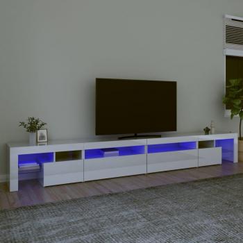 Soporte de TV con luces LED blanco brillante 290x36,5x40 cm