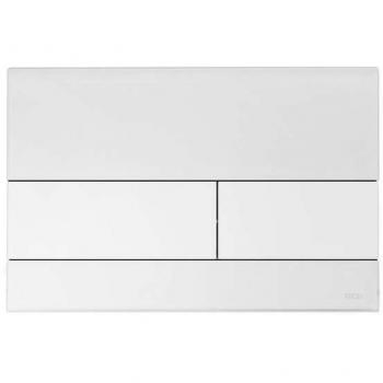 Placa de Descarga TECEsquare para WC, Vidrio Blanco Brillante, Botones Blancos, Tecnología de Doble Descarga, 9240800