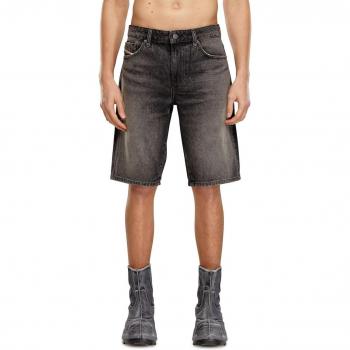 Pantalón corto vaquero de hombre liso en negro desgastado - Diesel