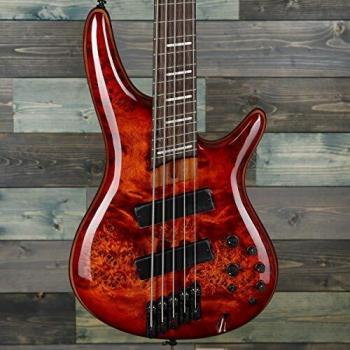 Ibanez SRMS805BTT Brown Topaz Burst Multi Scale 5-String Bass Guitar