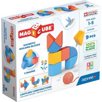 Geomag Magicube Green Animals Magnetic Construction Set, 9 Pieces
