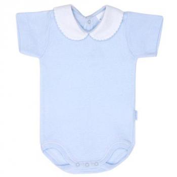 Body Liso Celeste de Manga Corta con Cuello I. T. 18 D.R