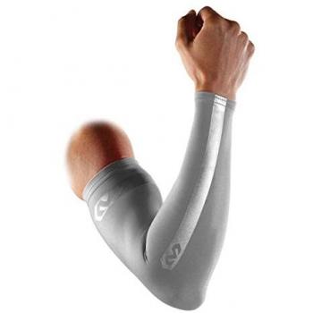 Manguito McDavid Reflective Compression gris blanco (par) - L, Ultra Silver, Unisex Adulto