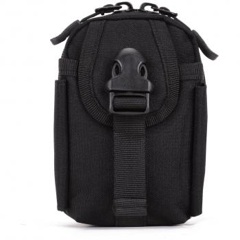 Hombre Mujer Mini Bolso Bandolera Riñonera al Aire Libre Molle Táctica Militar Organizador de Herramientas Accesorios para Acampada Camping Senderismo Deporte Multifunciones Nilón,Negro