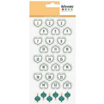 Pegatinas Puffy XL 'Artemio' Calendario de Adviento Corazones - 30 pcs