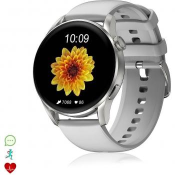 Smartwatch DT3 con pantalla dividida, notificaciones y monitor cardíaco