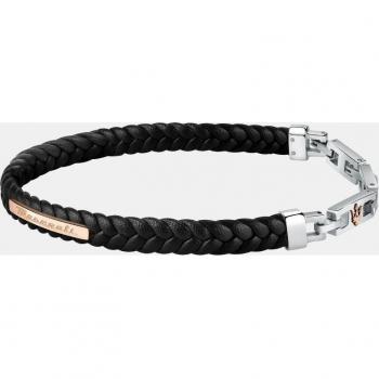Pulsera Maserati para Hombre de Acero y Cuero Reciclado JM222AVE01