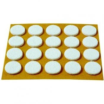 Brinox B70770B Deslizadores Fieltro, Blanco, Diámetro 16 mm, Set de 20 Piezas