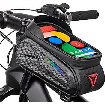 Bolsas de Bicicleta, Bolsa Impermeable para Bicicleta con Pantalla Táctil, Bolsa para Cuadro Bicicleta Montaña, Bolsa Táctil de Tubo Superior Delantero para Teléfono por Debajo de 7 Pulgadas