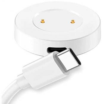 Cable 80 cm USB + Base de Carga 2 Pines Blanco Compatible con Huawei Watch GT/2/2E Honor Watch Magic/2/Dream