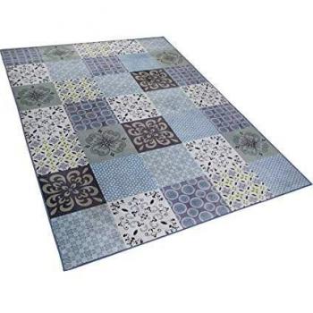 Alfombra Rectangular Multicolor de Tejido Patchwork Costera 160 x 230 cm