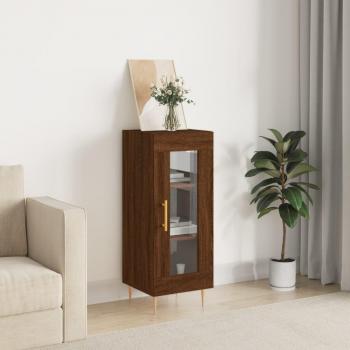 Aparador de madera contrachapada y madera de ingeniería marrón roble 34,5x34x90 cm, mueble de almacenaje para salón, buffet y armario auxiliar