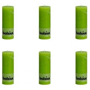 Bolsius Vela del Pilar Rústica 190 x 68 mm 6 Piezas Verde