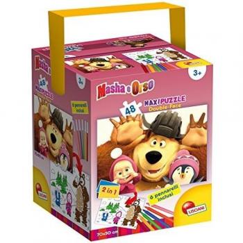 Puzzle Tub 48 Piezas Masha y el Oso - Caras Divertidas + Fustino Colorido
