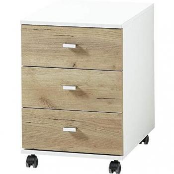 Archivo con ruedas Altino roble Navarra blanco 40x48,9x56,9cm