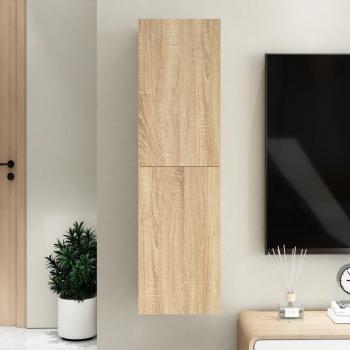 Soporte para TV de madera multicapa color roble 30,5x30x110 cm