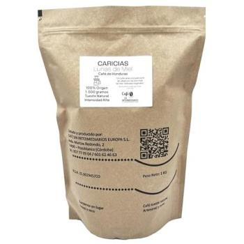 Café Caricias Honduras Sin Intermediarios 1Kg - Tostado Semanal - Molido para Cafeteras de Filtro - Intensidad Alta - Ideal con Leche Vegetal