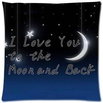 Custom Fashion I Love You To The Moon And Back con cremallera cuadrado manta para cojín Case 20 X 20 