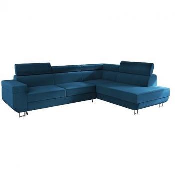 Sofá rinconero Comfivo 306, Función de descanso, Caja de ropa de cama, 253 x 71 x 188 cm, Manila 26, Reposacabezas ajustable, Sofá tipo L