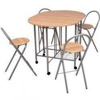 Folding Dining Set with Table and Chairs