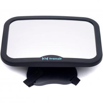 Kid Transit Espejo coche bebé - Espejo nítido grande y seguro de coche para bebé. Diseño sin tambaleo y específico para niño retrovisor de visión trasera - NEGRO