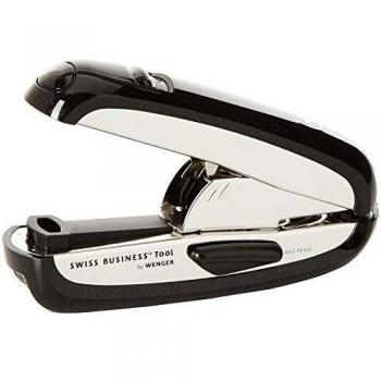 Wenger Swiss Business Tool - Grapadora multiuso de acampada y senderismo, color negro