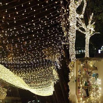 Uping Cadena de Luces, Guirnalda Luminosa 300 LED, 8 Modos de Luz con Conector, para Jardines, Casas, Boda, Navidad