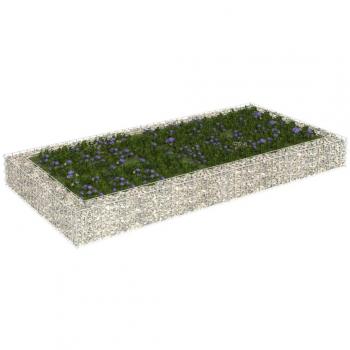 vidaXL Gabion Raised Bed Galvanised Steel 200x100x20 cm