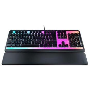 Teclado Gaming Turtle Beach Magma Membrana RGB - Negro, Teclas Silenciosas, Anti-Ghosting Avanzado, Tecnología Easy-Shift, Iluminación RGB Personalizable, Reposamuñecas Desmontable