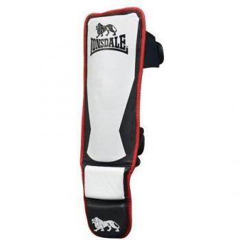 Lonsdale Schienbeinschoner Hook & Loop, Farbe:white/black/red;Größe:S/M