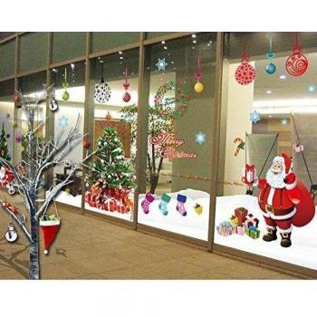 ufengke® XLarge Feliz Navidad Santa Claus Árbol de Navidad Medias de Navidad y Regalos de la Navidad Pegatinas de Pared, Sala de Estar Dormitorio Vitrinas Removible Etiquetas de la pared / Murales, Juego de 2 Hojas