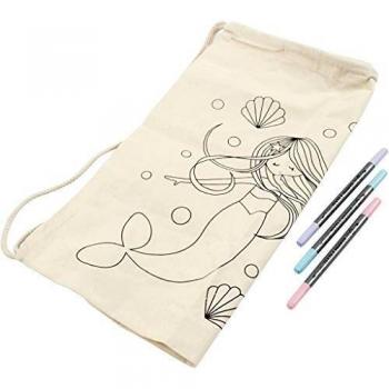 Kit Creativo - Mochila Sirena Mágica - 4 Piezas - 100% Algodón - Unisex