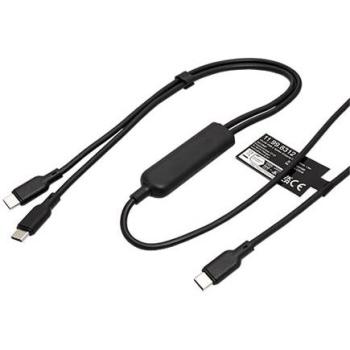 Cable de Carga Dividido USB Tipo C 2xC, 1.80 m, 100W, Negro