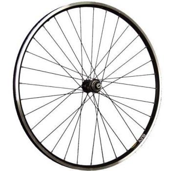 Rueda delantera de bicicleta de 28 pulgadas A319 con frenos de disco Shimano Deore XT en color negro.
