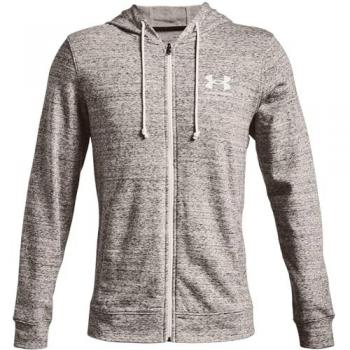 Under Armour Rival Terry Full Zip Hoodie for Men - Grey/Onyx White Size S