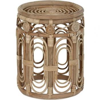 Mesa auxiliar de ratán natural con diseño elegante y funcional