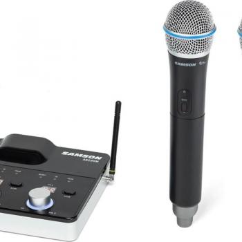 Samson Concert 288m Handheld Dual-Channel Wireless Microphone System, D Band: 542-566MHz