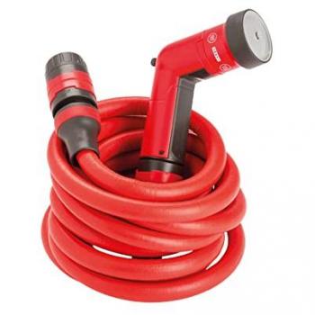 Manguera Extensible Fitt Yoyo 20 m para Jardín con Pistola Multichorro, Roja